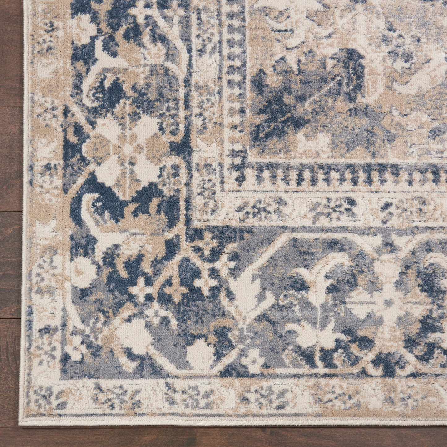 Nourison Home Malta  Ivory Blue  Traditional