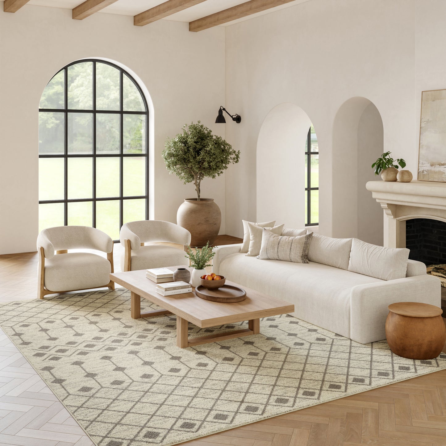 Nourison Home Grafix  Ivory Grey  Transitional
