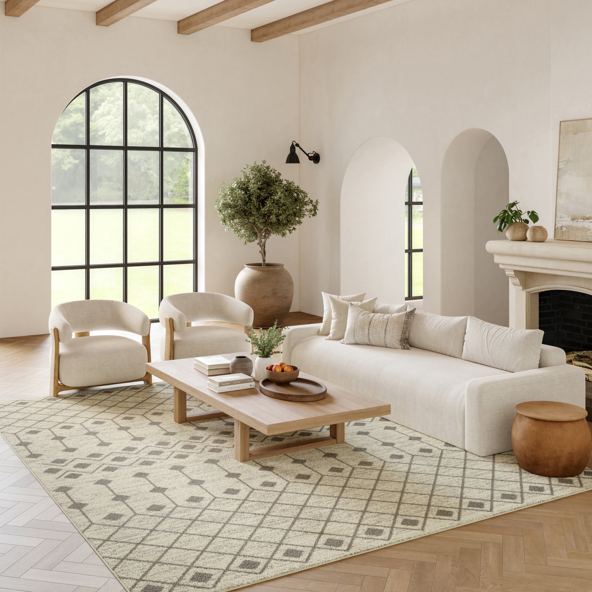 Nourison Home Grafix  Ivory Grey  Transitional