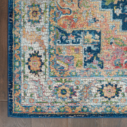 Nourison Home Ankara Global  Blue Multicolor  Traditional