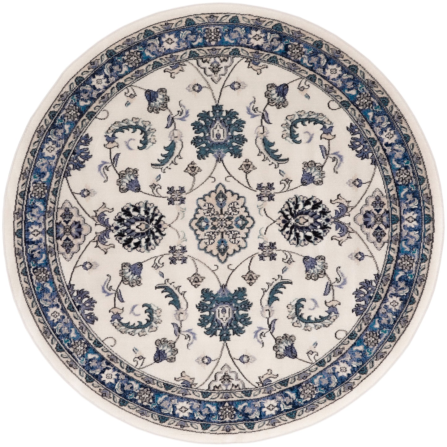Nourison Home Nourison Essentials NRE05 Ivory Blue Traditional Power-loomed Rug