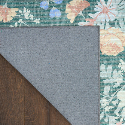 Nourison Home Botanical Washables  Green Multicolor  Contemporary