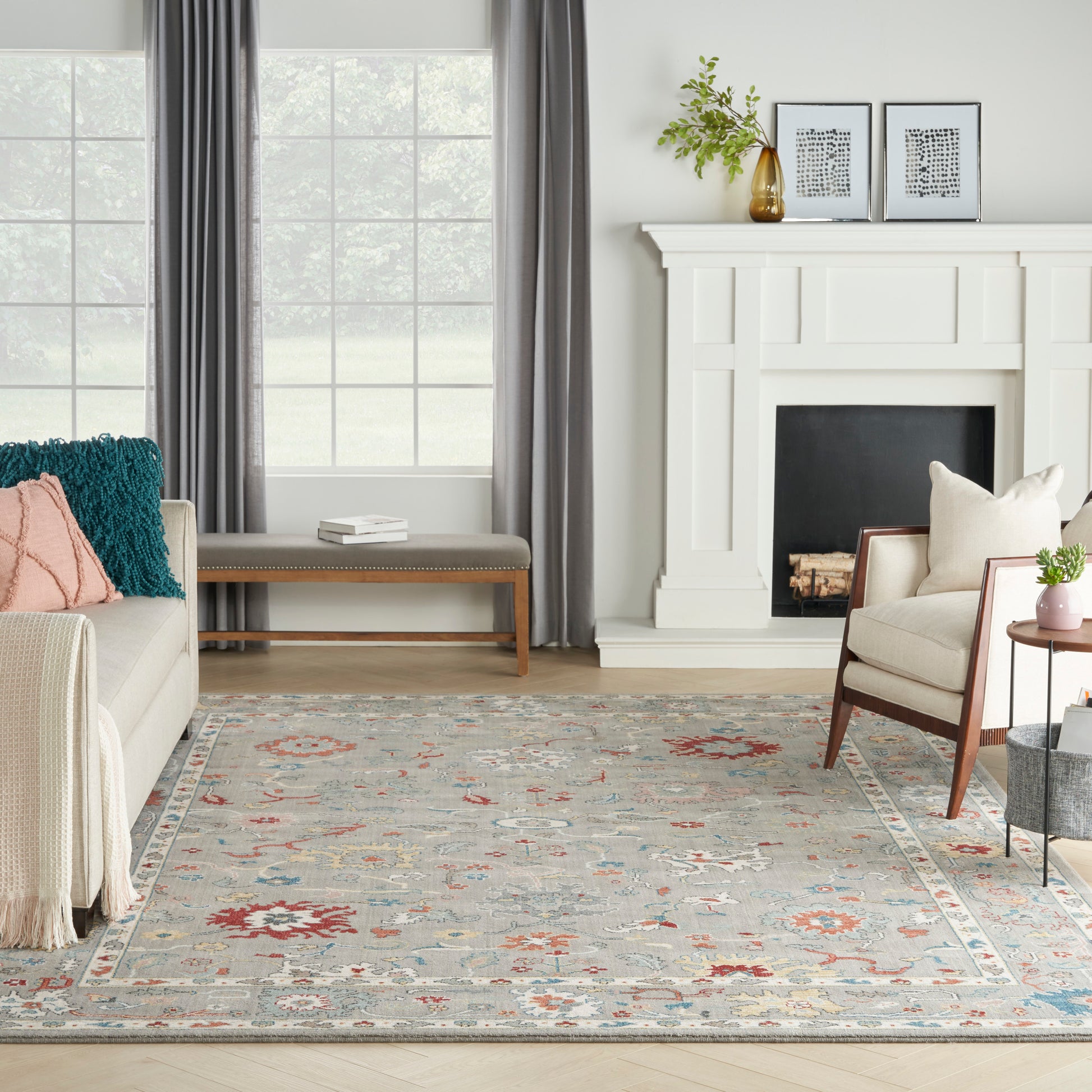 Nourison Home Parisa  Grey  Traditional