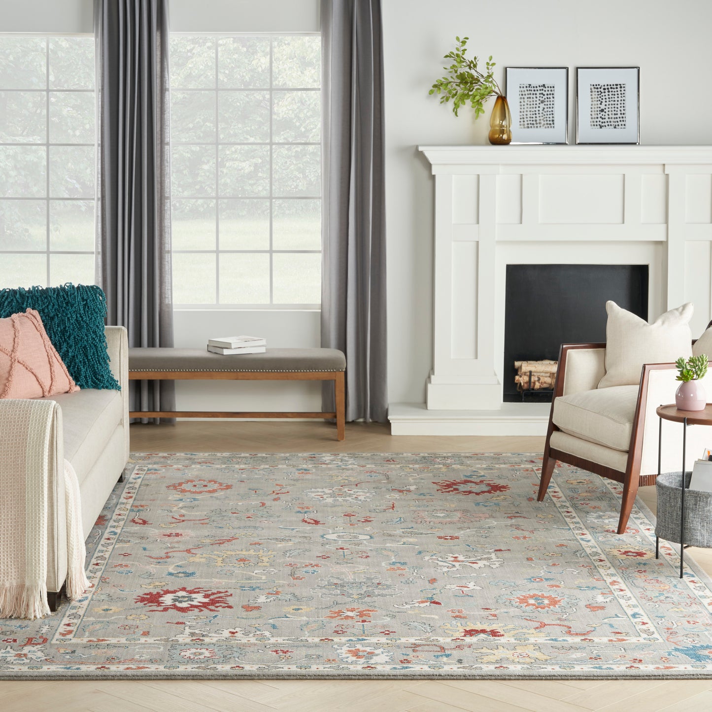 Nourison Home Parisa  Grey  Traditional