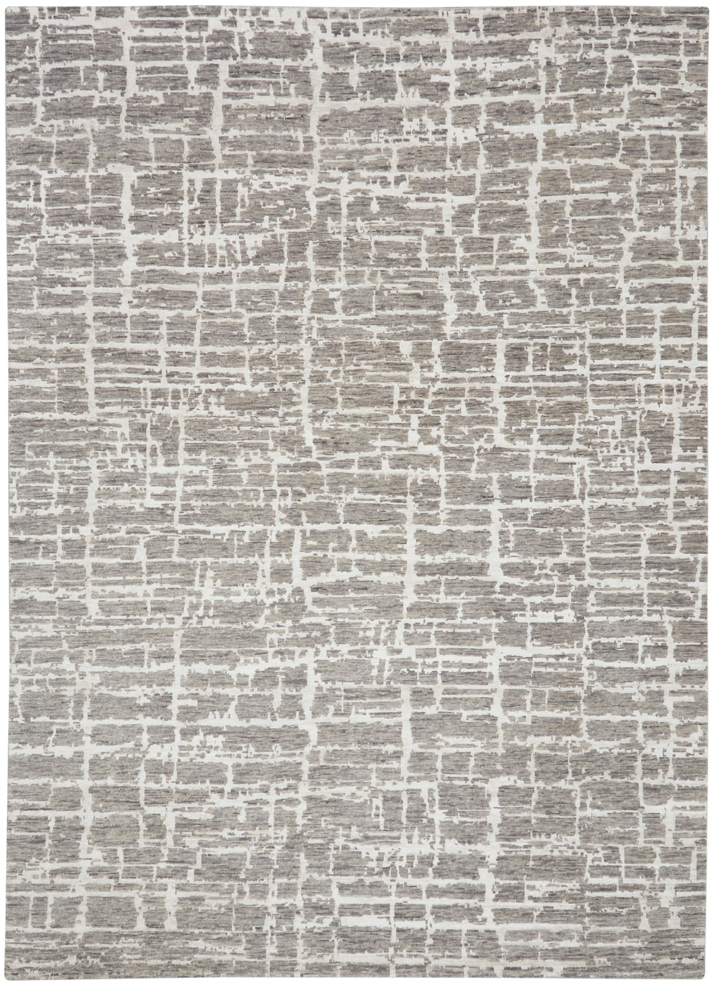 Nourison Home Luna LUN02 Grey Silver Contemporary Hand Knotted Rug