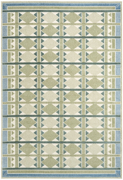 Nourison Home Nordic NRC06 Green Blue Contemporary Power-loomed Rug