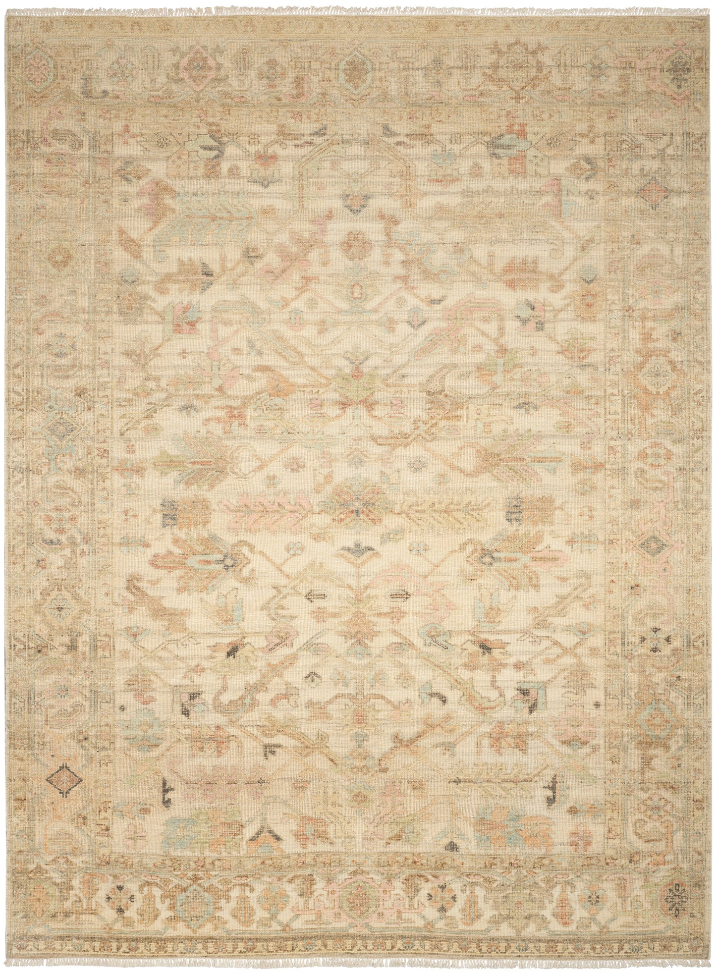 Nourison Home Heritage Vine HTV01 Beige Traditional Hand Knotted Rug