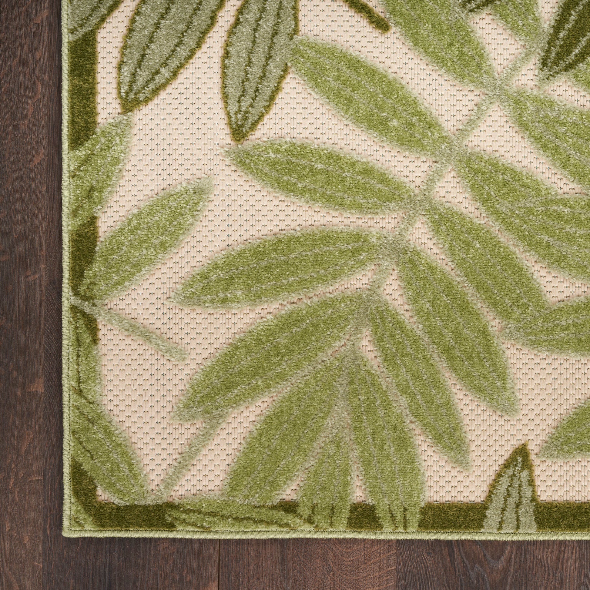 Nourison Home Aloha  Ivory Green  Contemporary