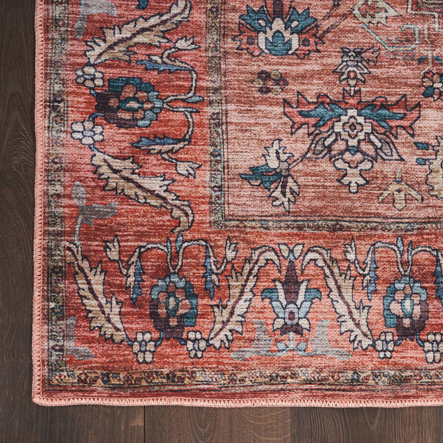 Nourison Home Grand Washables  Rust Multicolor  Traditional