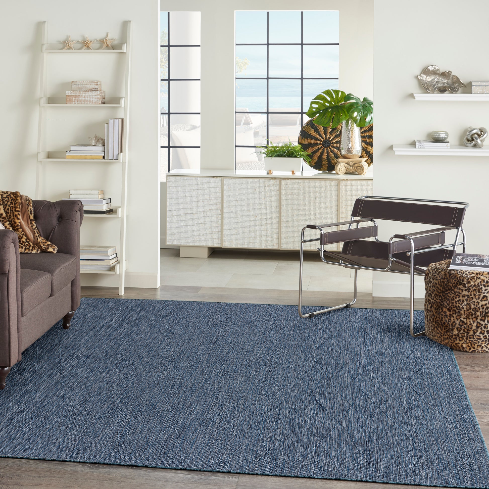 Nourison Home Washable Solutions  Navy Blue  Contemporary