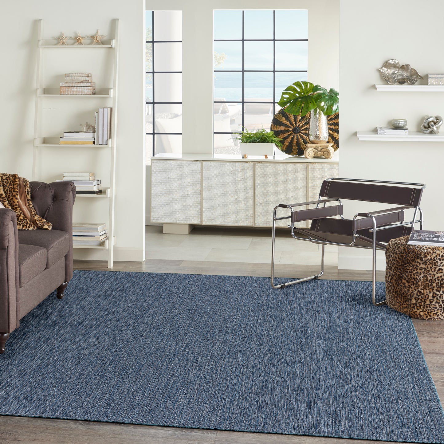 Nourison Home Washable Solutions  Navy Blue  Contemporary