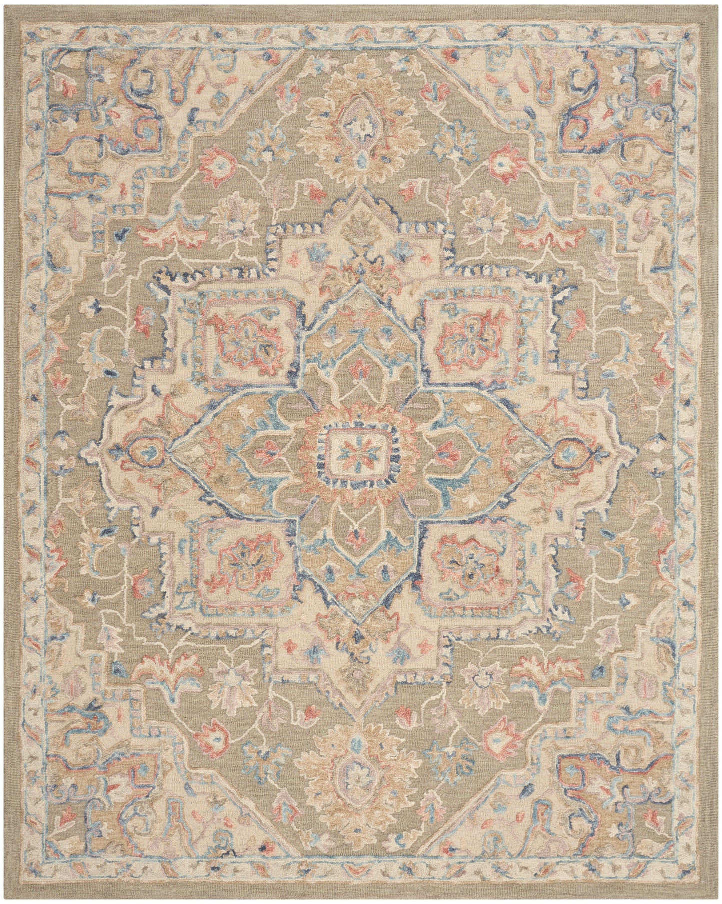 Nourison Home Maison MSO06 Green Ivory Traditional Hand Tufted Rug