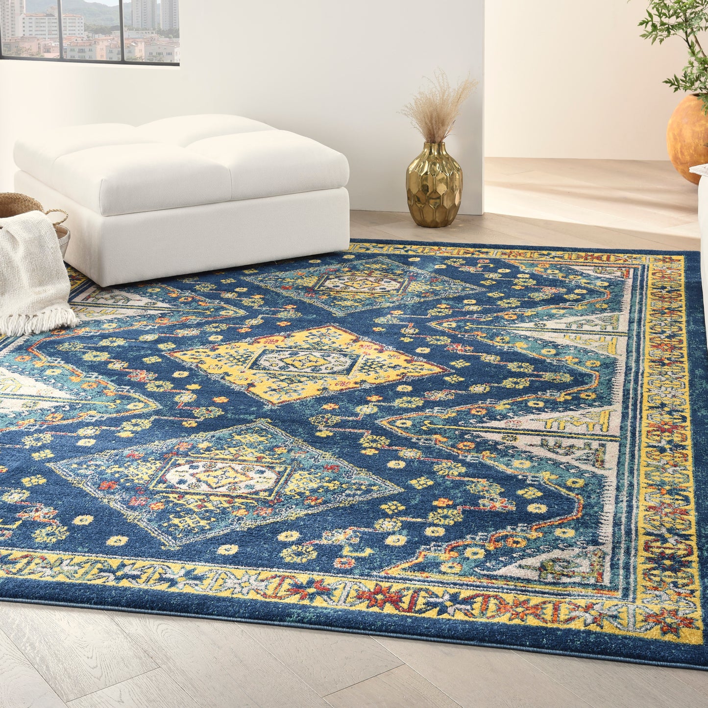 Nourison Home Allur  Navy Multicolor  Transitional