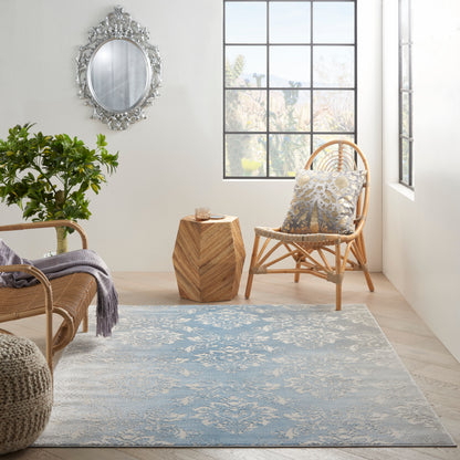 Nourison Home Elation  Ivory Blue  Traditional