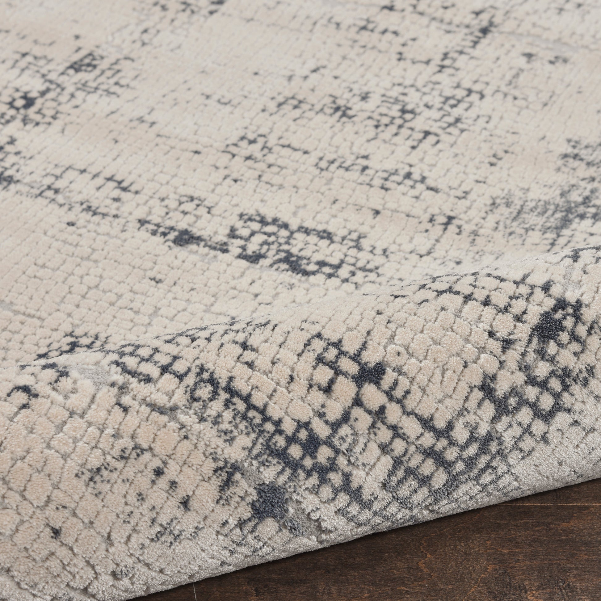Nourison Home Rustic Textures  Ivory Blue  Contemporary
