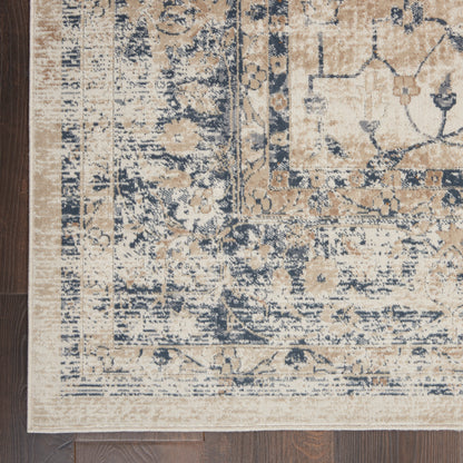 Nourison Home Malta  Ivory Blue  Traditional