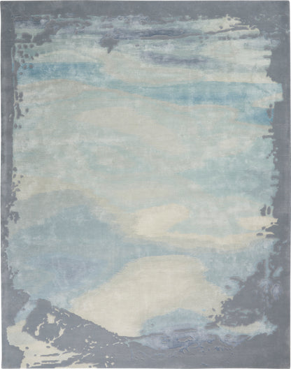 Nourison Home Prismatic PRS19 Seafoam Silver Contemporary Hand Tufted Rug