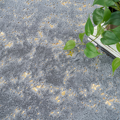 Nourison Home Cozy Shimmer  Slate Gold  Contemporary