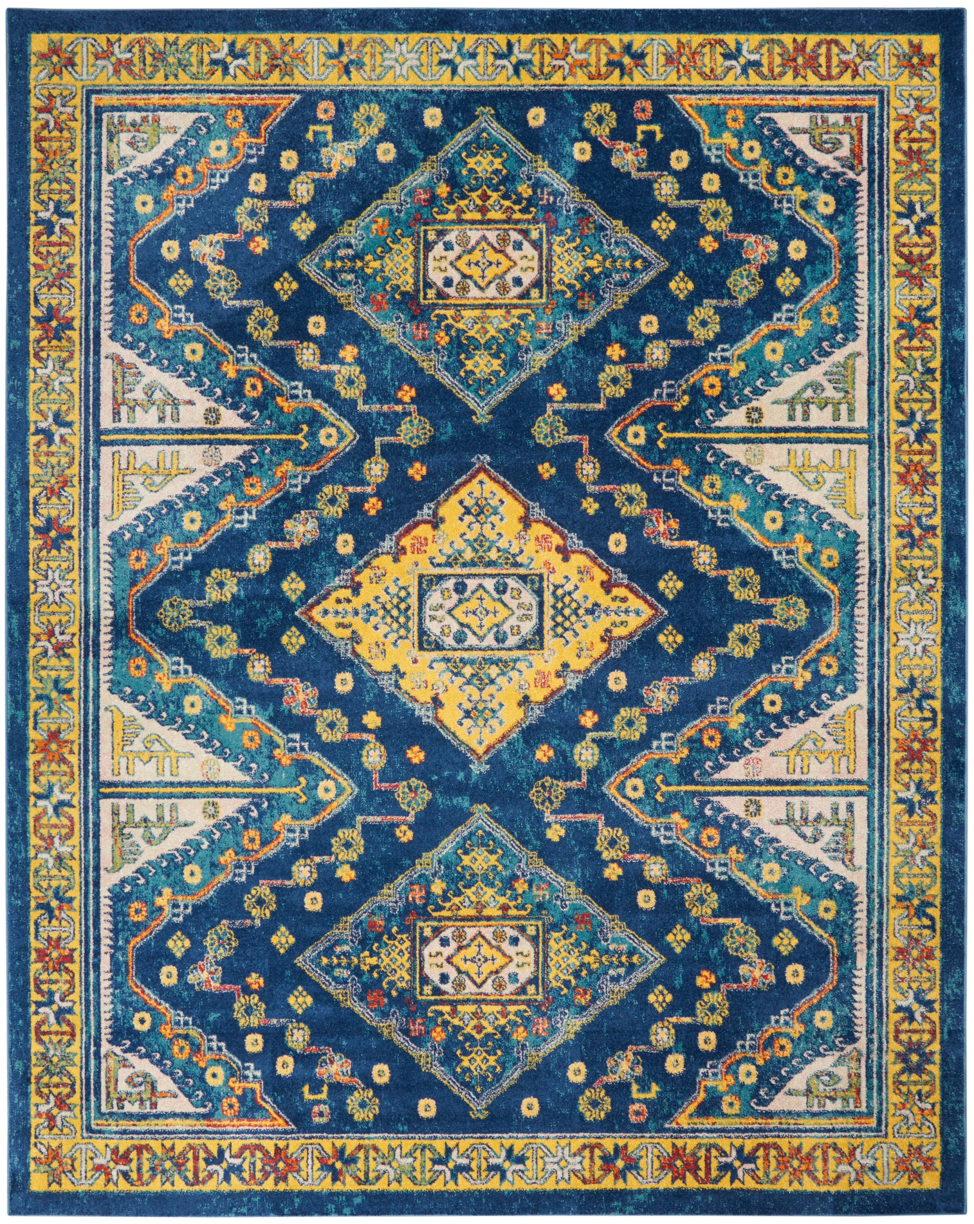 Nourison Home Allur  Navy Multicolor  Transitional
