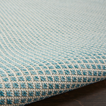 Nourison Home Courtyard  Ivory Aqua  Contemporary