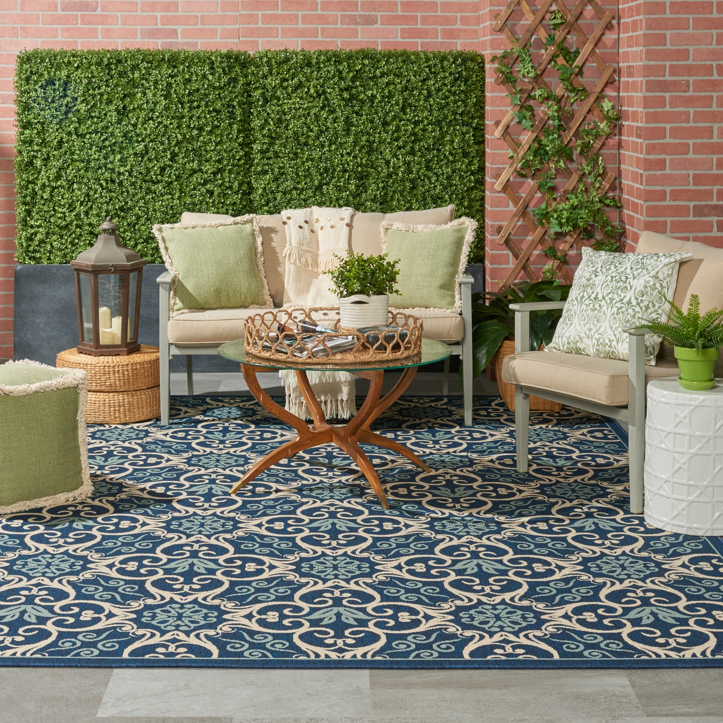 Nourison Home Caribbean  Navy  Transitional