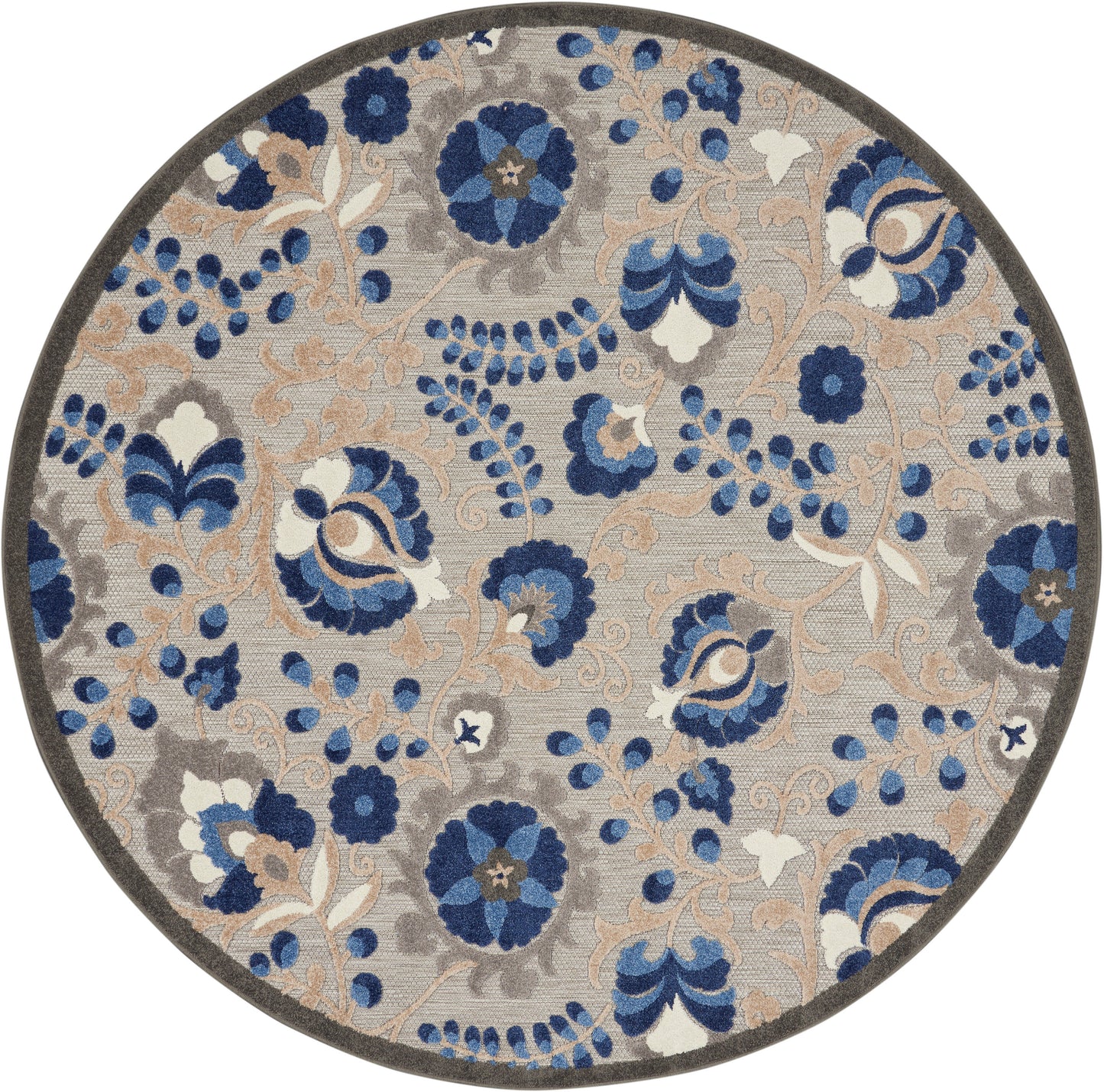 Nourison Home Aloha ALH17 Natural Blue Contemporary Power-loomed Rugs