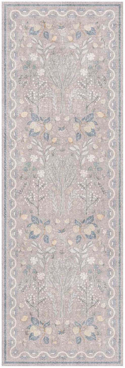 Nourison Home Botanical Washables BOT04 Grey Multicolor Contemporary Machine Woven Rug