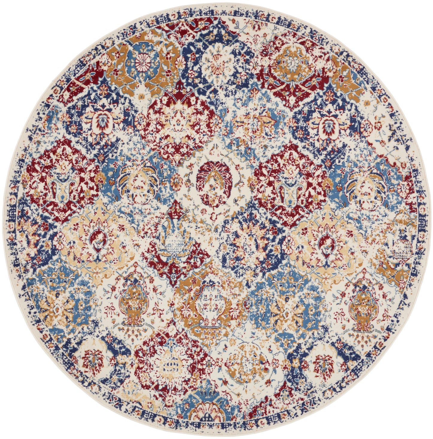 Nourison Home Grafix GRF31 Blue Multicolor Traditional Power-loomed Rug
