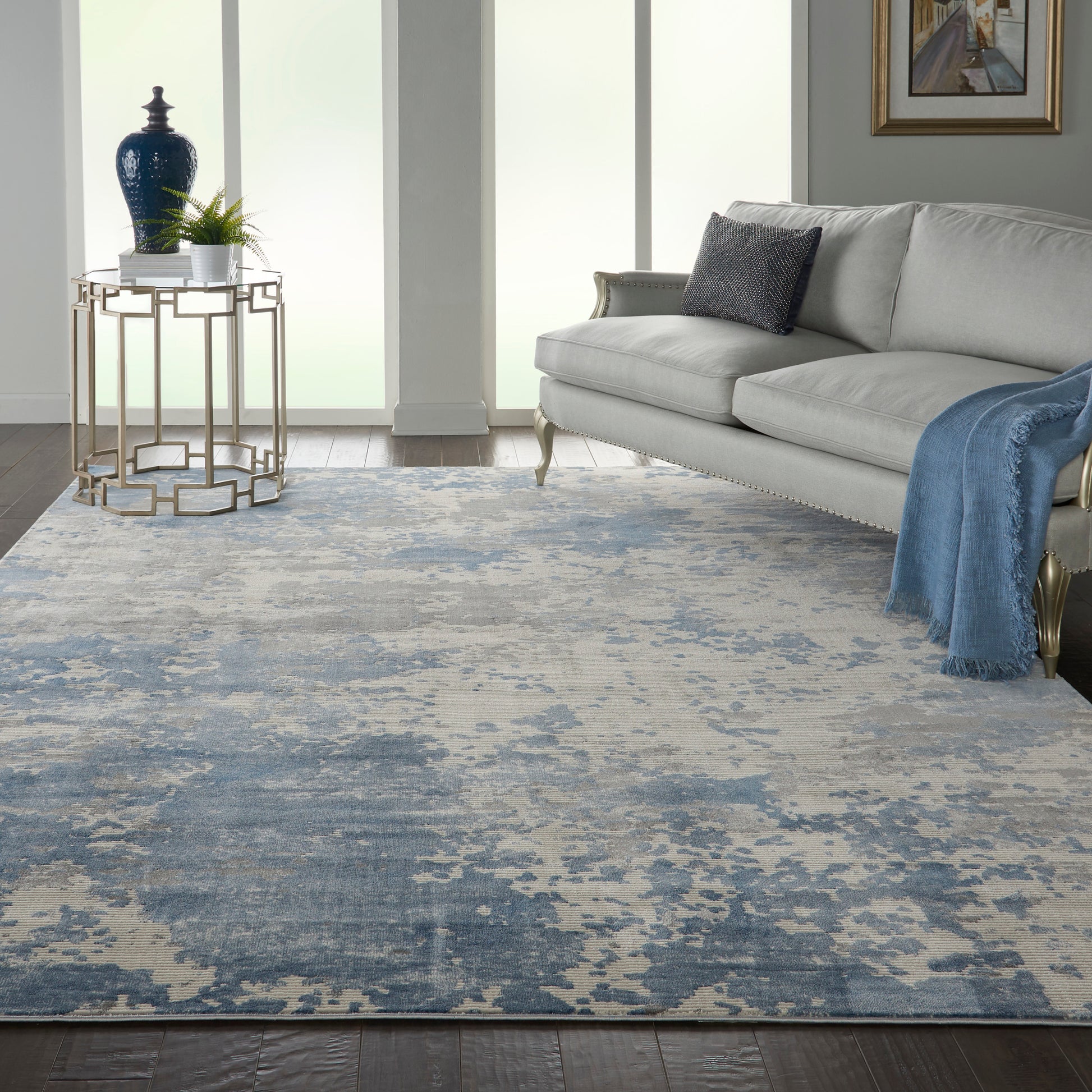 Nourison Home Rustic Textures  Grey Blue  Contemporary