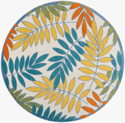 Nourison Home Aloha ALH18 Ivory Multicolor Contemporary Power-loomed Rugs
