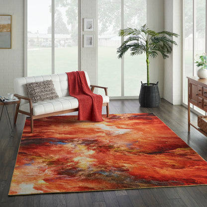 Nourison Home Le Reve  Red Flame  Contemporary