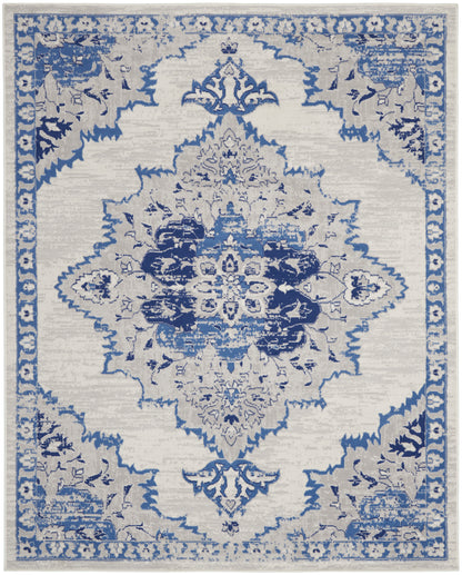 Nourison Home Whimsicle WHS14 Ivory Blue Transitional Power-loomed Rug