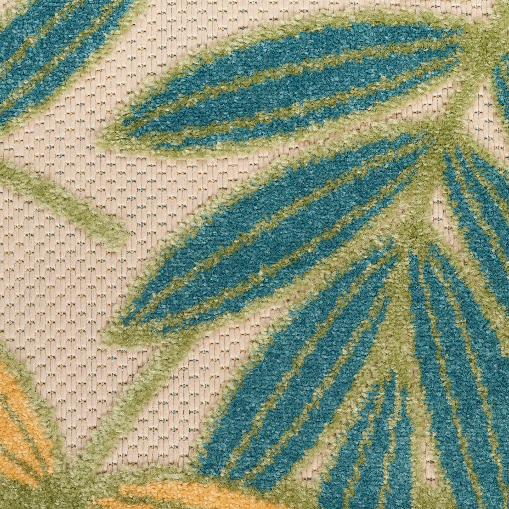 Nourison Home Aloha  Green Multicolor  Contemporary