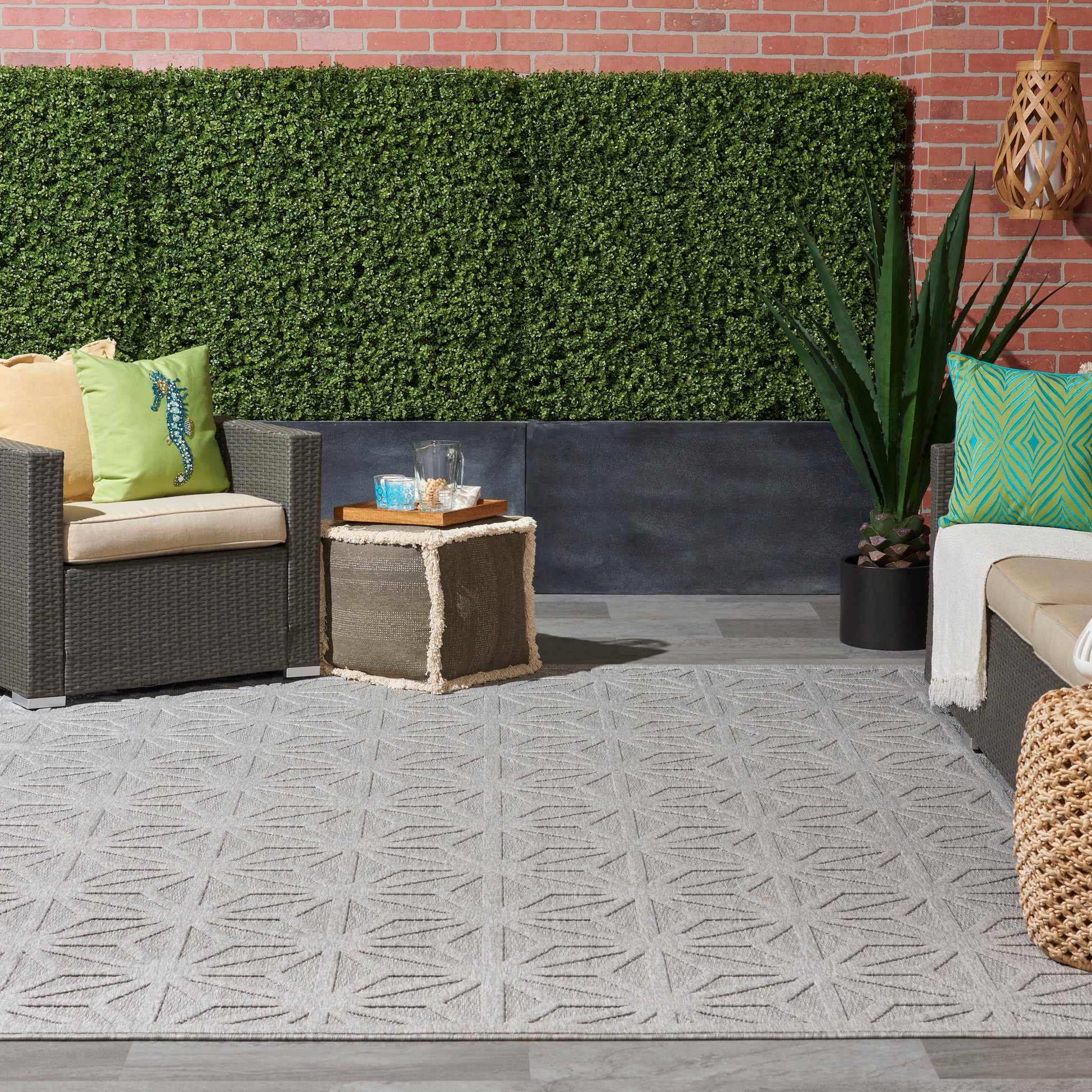 Nourison Home Cozumel  Light Grey  Contemporary