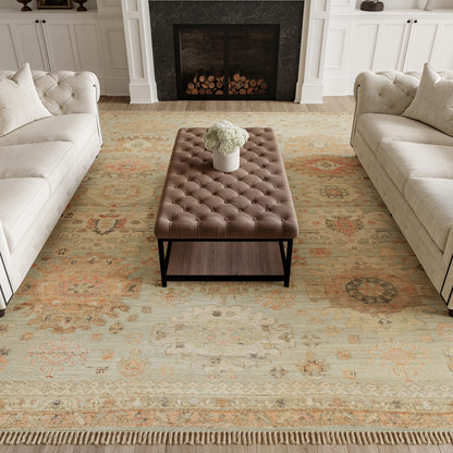 Nourison Home Heritage Vine  Light Blue  Traditional