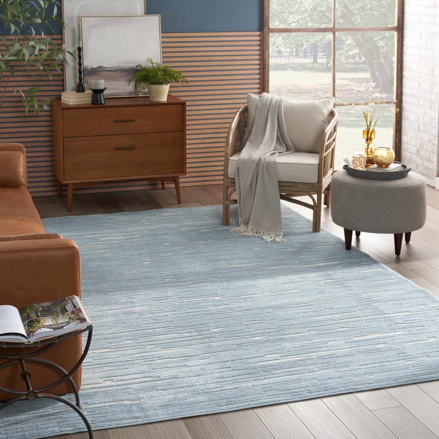 Nourison Home Care Free  Blue  Contemporary
