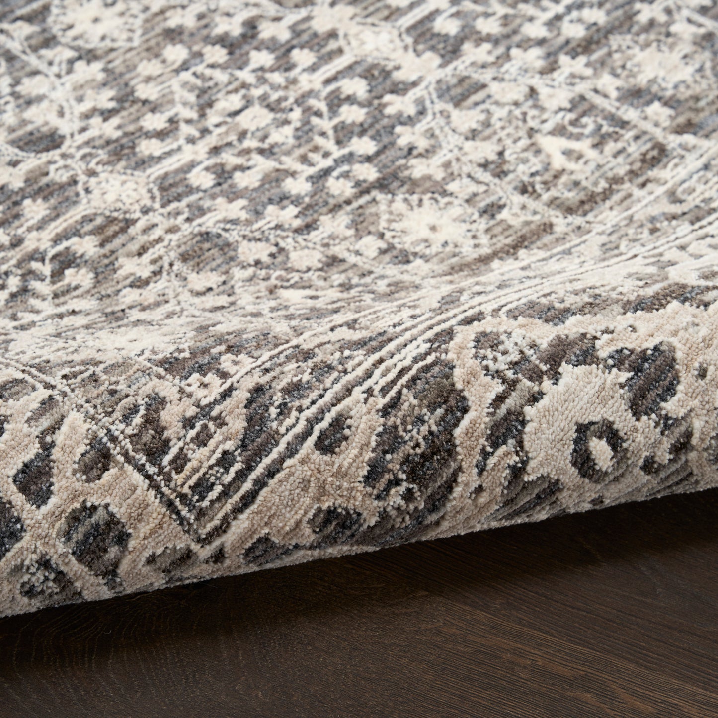 Nourison Home Shadows  Charcoal Ivory  Traditional