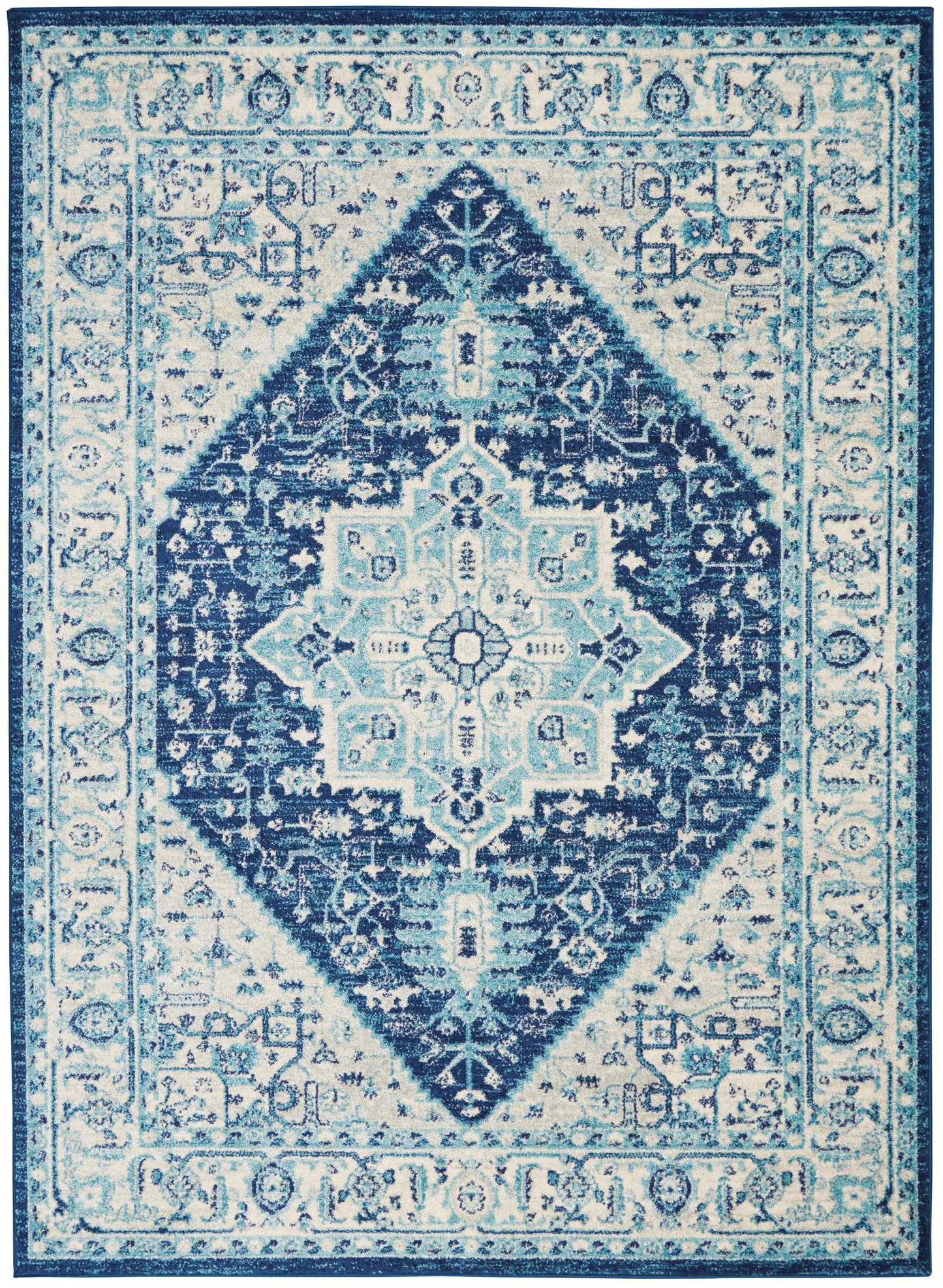 Nourison Home Tranquil TRA06 Ivory Navy Transitional Power-loomed Rug