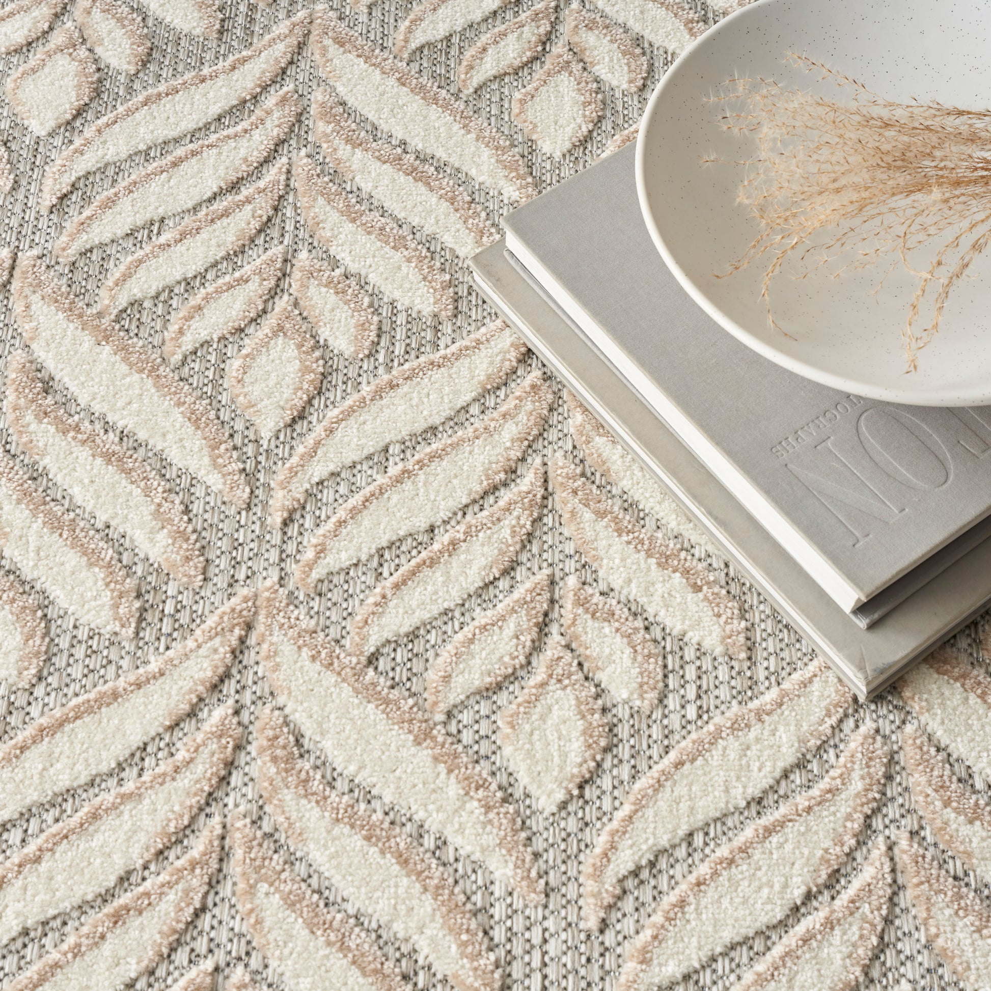 Nourison Home Aloha  Ivory Grey  Contemporary