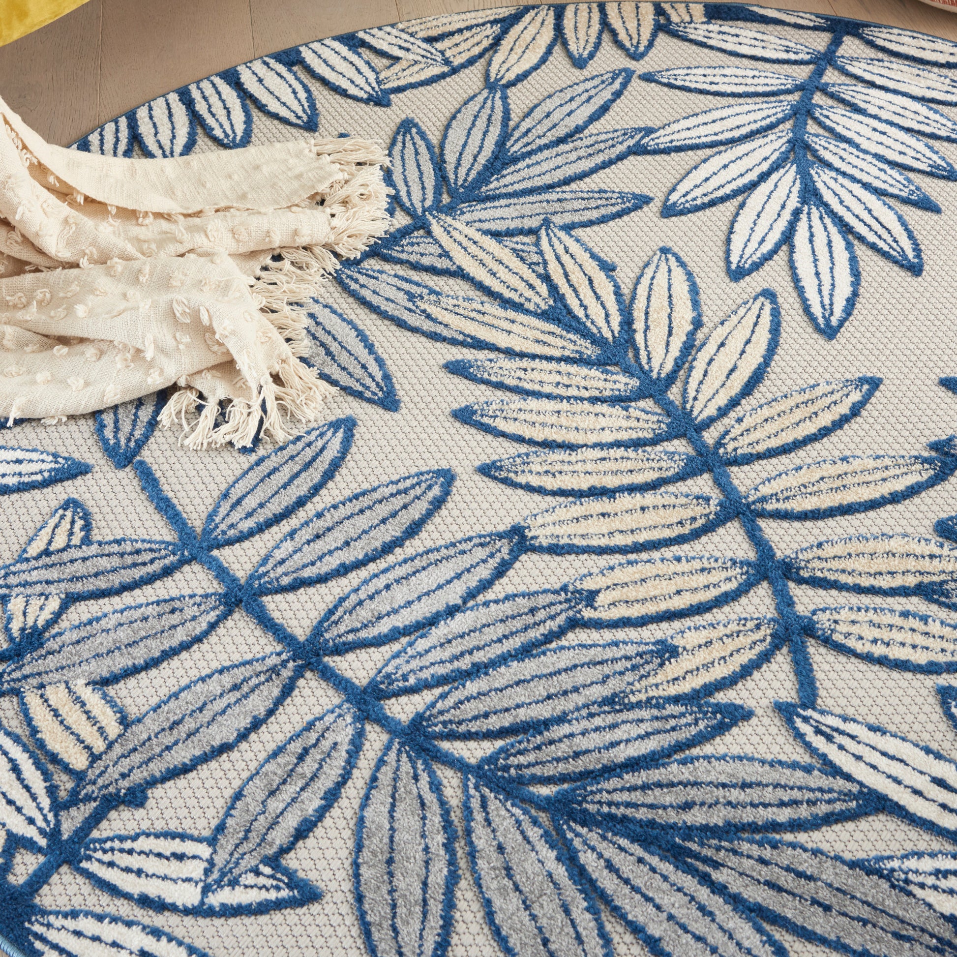 Nourison Home Aloha  Ivory Navy  Contemporary