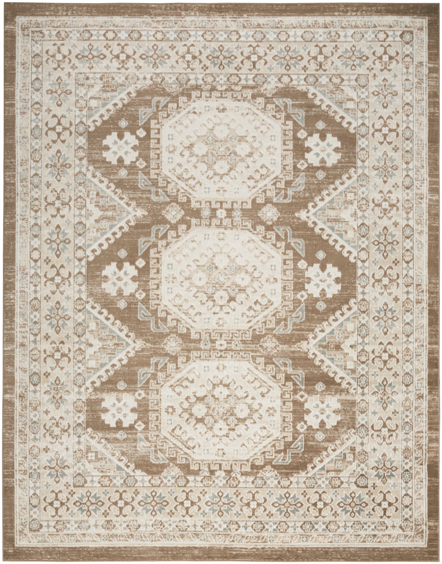 Nourison Home Serenity Home SRH01 Ivory Mocha Traditional Loom-woven Rug