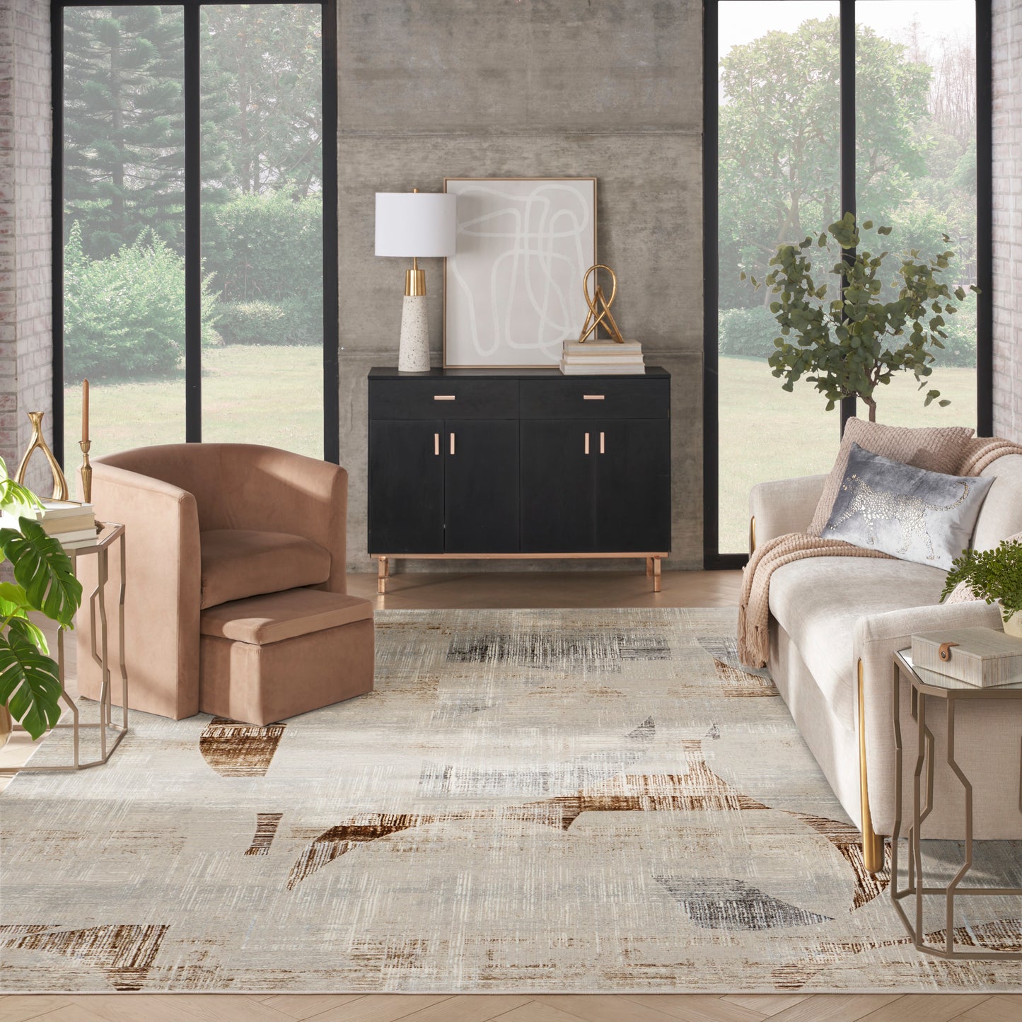 Nourison Home Sparkle  Grey  Contemporary