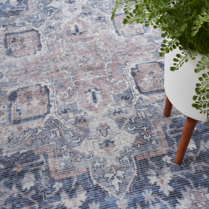 Nourison Home New Concept Washables  Ivory Navy  Traditional