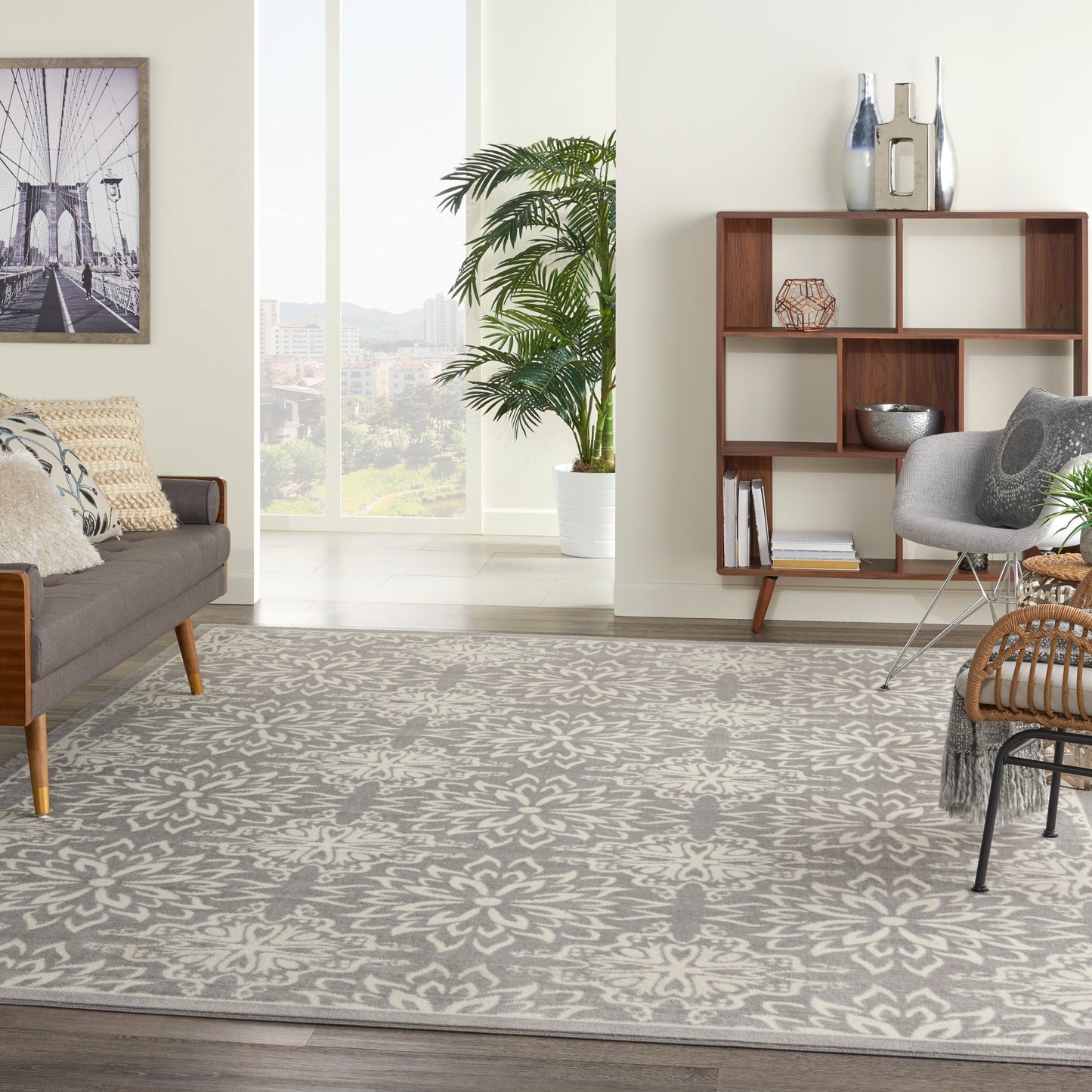 Nourison Home Jubilant  Ivory Grey  Transitional