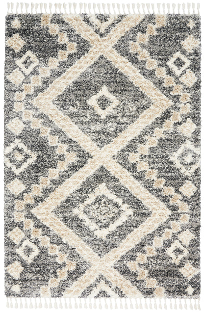 Nourison Home Oslo Shag OSL02 Grey Ivory Contemporary Power-loomed Rug