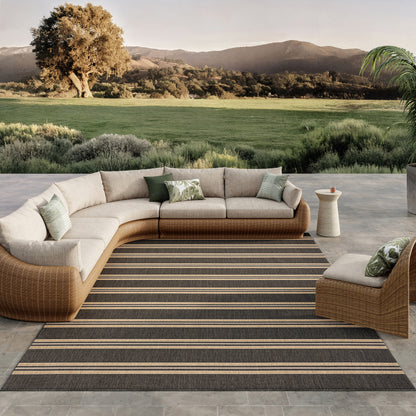 Nourison Home Horizon Indoor/Outdoor  Charcoal  Contemporary