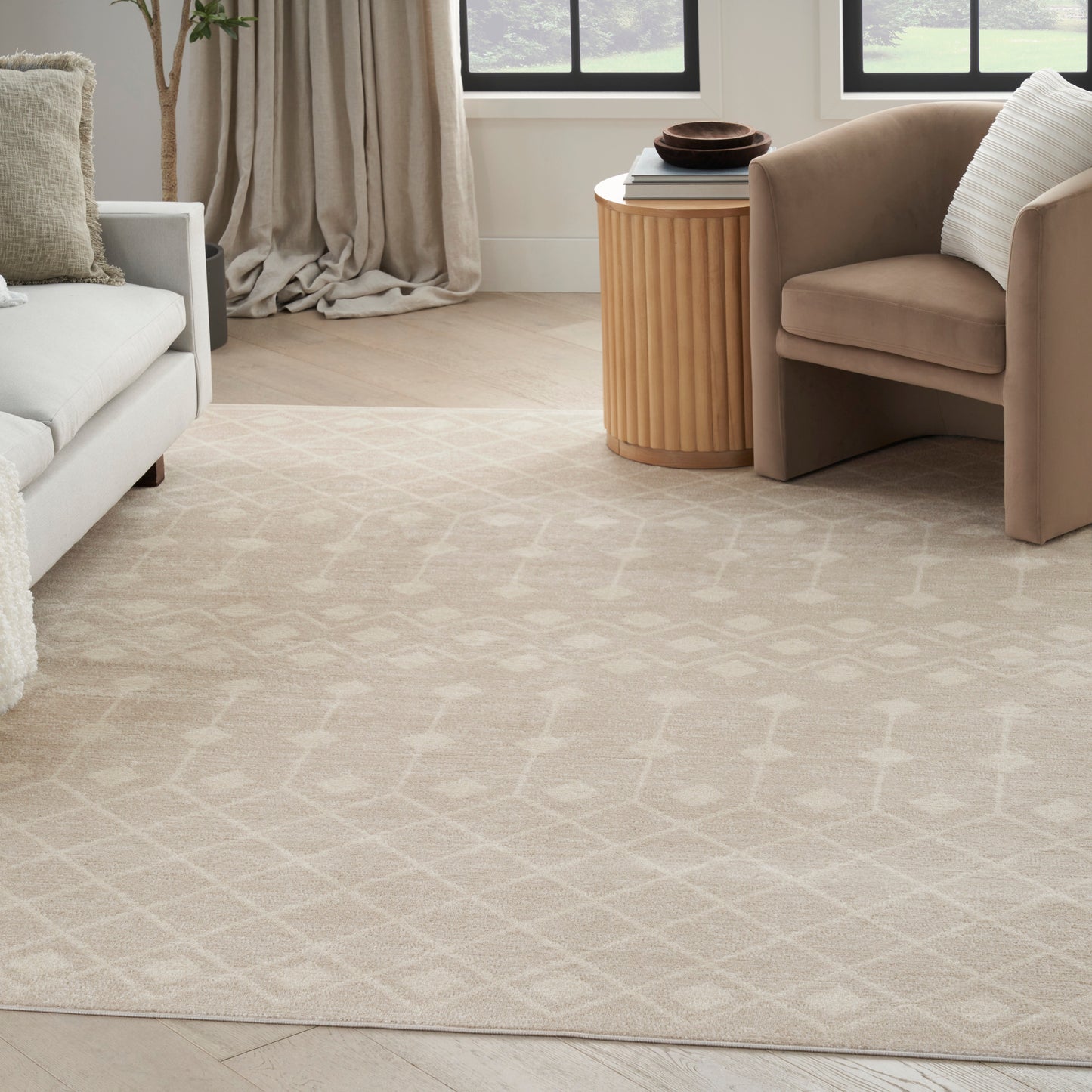 Nourison Home Grafix  Beige  Transitional