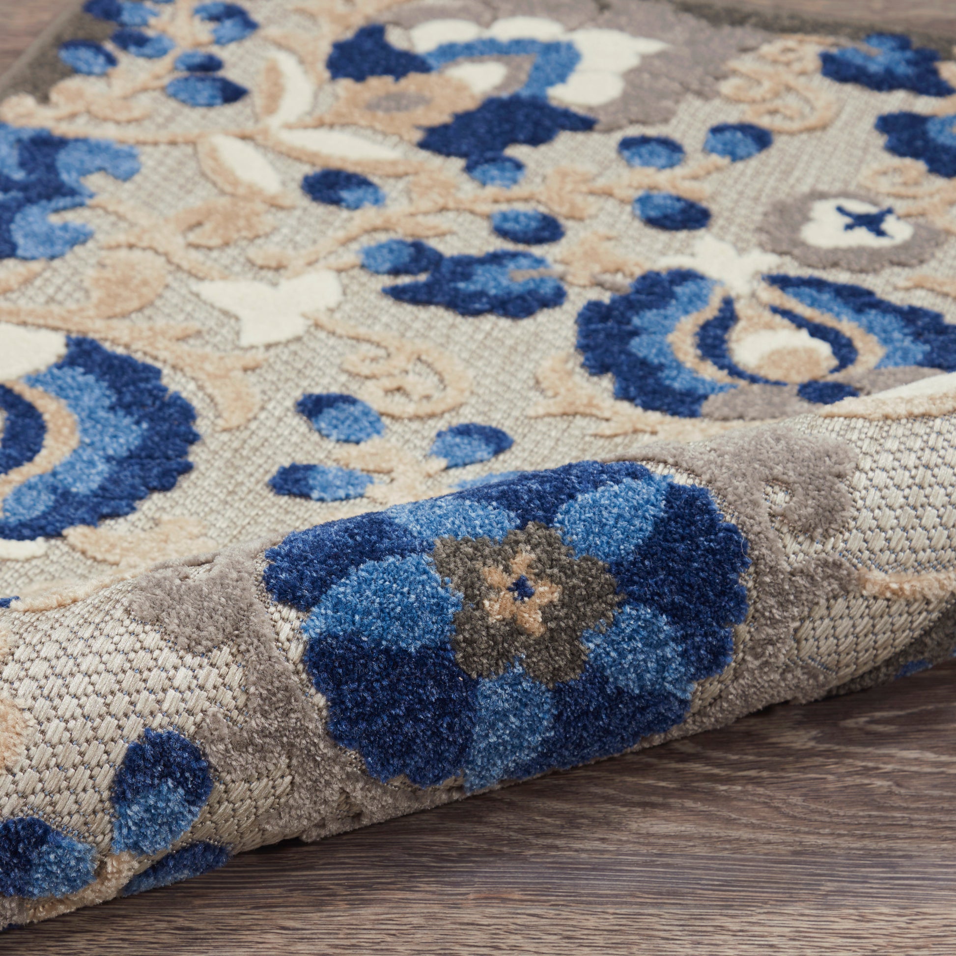 Nourison Home Aloha  Natural Blue  Contemporary
