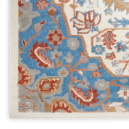 Nourison Home Elation  Ivory Blue  Traditional