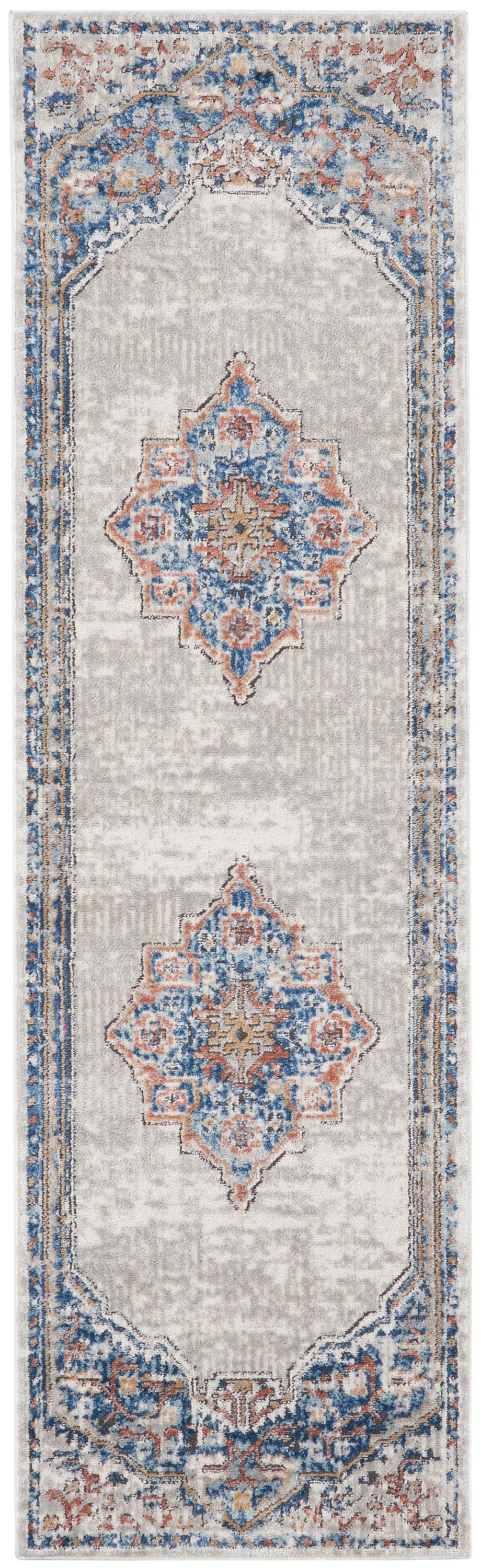 Nourison Home Quarry QUA12 Blue Grey Traditional Power-loomed Rugs